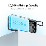 Baterie externa Cuktech LPB200N (CUKP200NGLDG), 20000mAh, USB / USB-C / Lightning, 45W, Negru