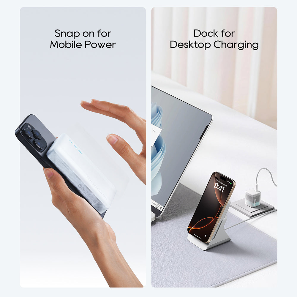 Baterie externa Cuktech WPB100N, 10000mAh, 20W USB-C, Alb