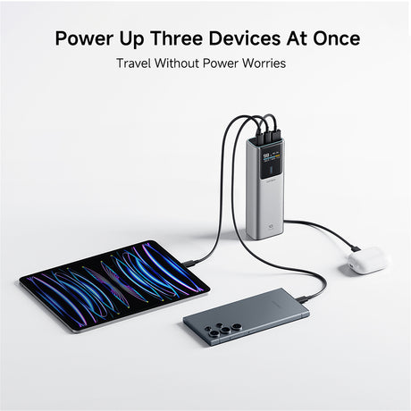 Baterie externa Cuktech PB150P, 15000mAh, 2x USB-C + USB, 120W, Gri
