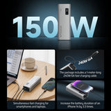Baterie externa Cuktech PB200P, 20000mAh, 2x USB-C + USB, 150W, Gri