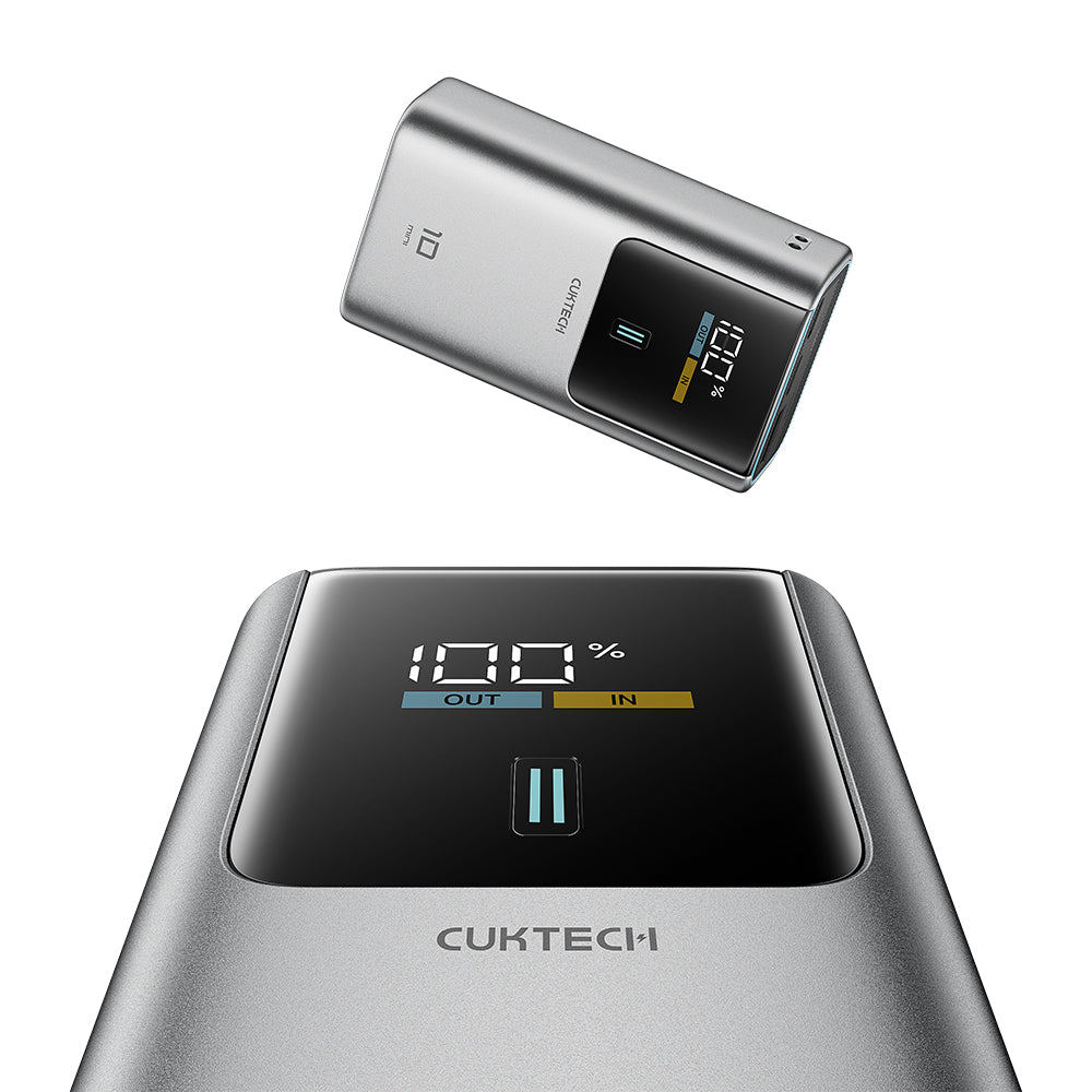 Baterie externa Cuktech PB1055 (CKPB1055GBTG), 10000mAh, 2x USB-C + USB, 55W, Gri