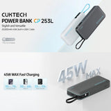 Baterie externa Cuktech LPB200N (CUKP200NGLLG), 20000mAh, USB / USB-C / Lightning, 45W, Alb