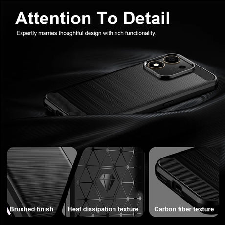 Husa de protectie Techsuit Carbon Silicone compatibil cu Honor 600 Smart, Negru