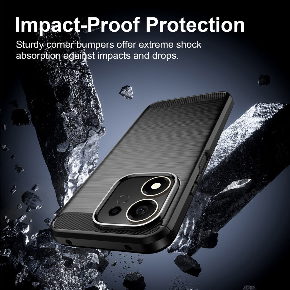 Husa de protectie Techsuit Carbon Silicone compatibil cu Honor 600 Smart, Negru