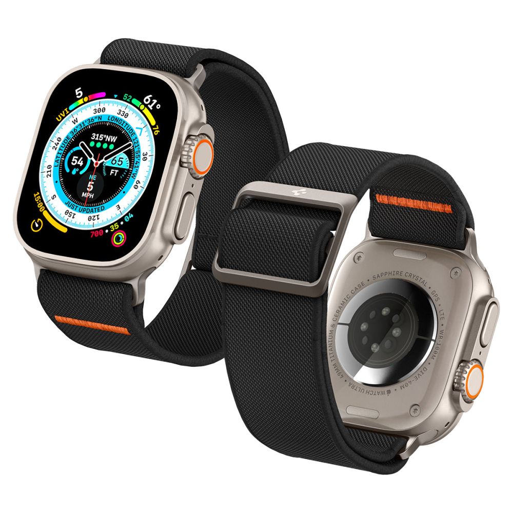 Accesoriu smartwatch Spigen Fit Lite Ultra (AMP05983) compatibil cu Apple Watch 1/2/3/4/5/6/7/8/9/10/SE/SE 2/Ultra/Ultra 2/Ultra 3 (42/44/45/46/49mm), Negru