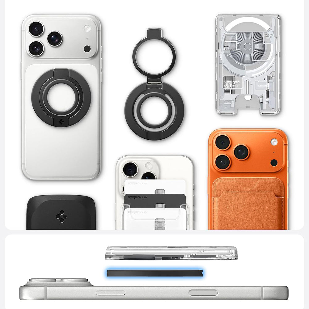 Suport Inel Spigen Dual Pop MagSafe S (AMP11736), Silicon, Gri