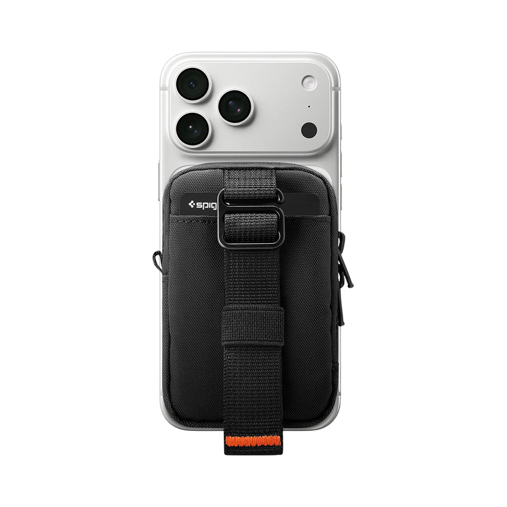 Mini Borseta Magnetica pentru Telefon cu Spatii Depozitare Universal - Spigen TinTap ZIP MagFit 2 (AFA11564) - Black
