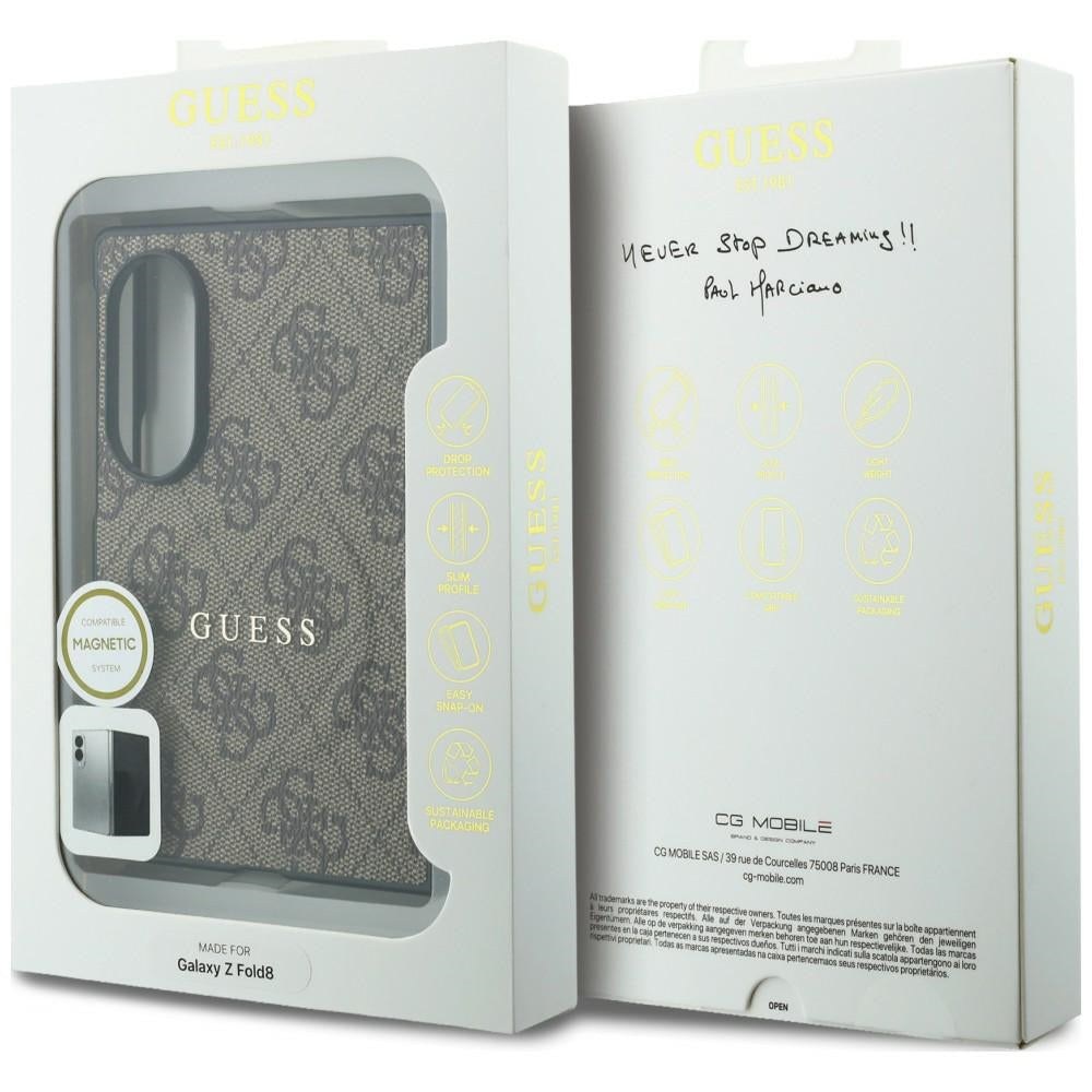 Husa de protectie Guess 4G Leather Classic compatibil cu Samsung Galaxy Z Fold8, Maro