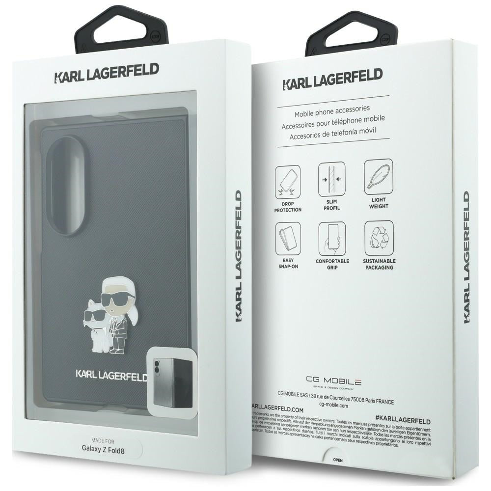 Husa de protectie Karl Lagerfeld Saffiano compatibil cu Samsung Galaxy Z Fold8, Gri