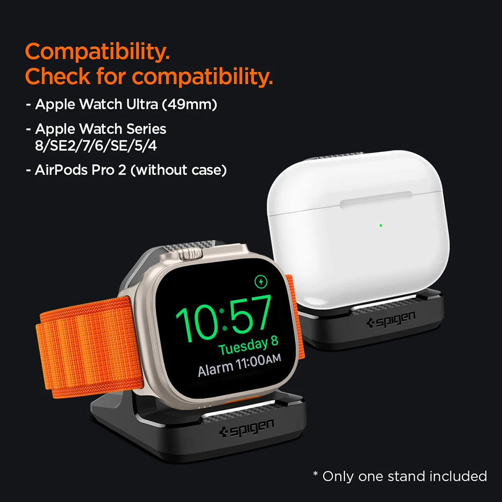 Suport Incarcator Spigen Apple Watch (AMP05764), Policarbonat, Negru