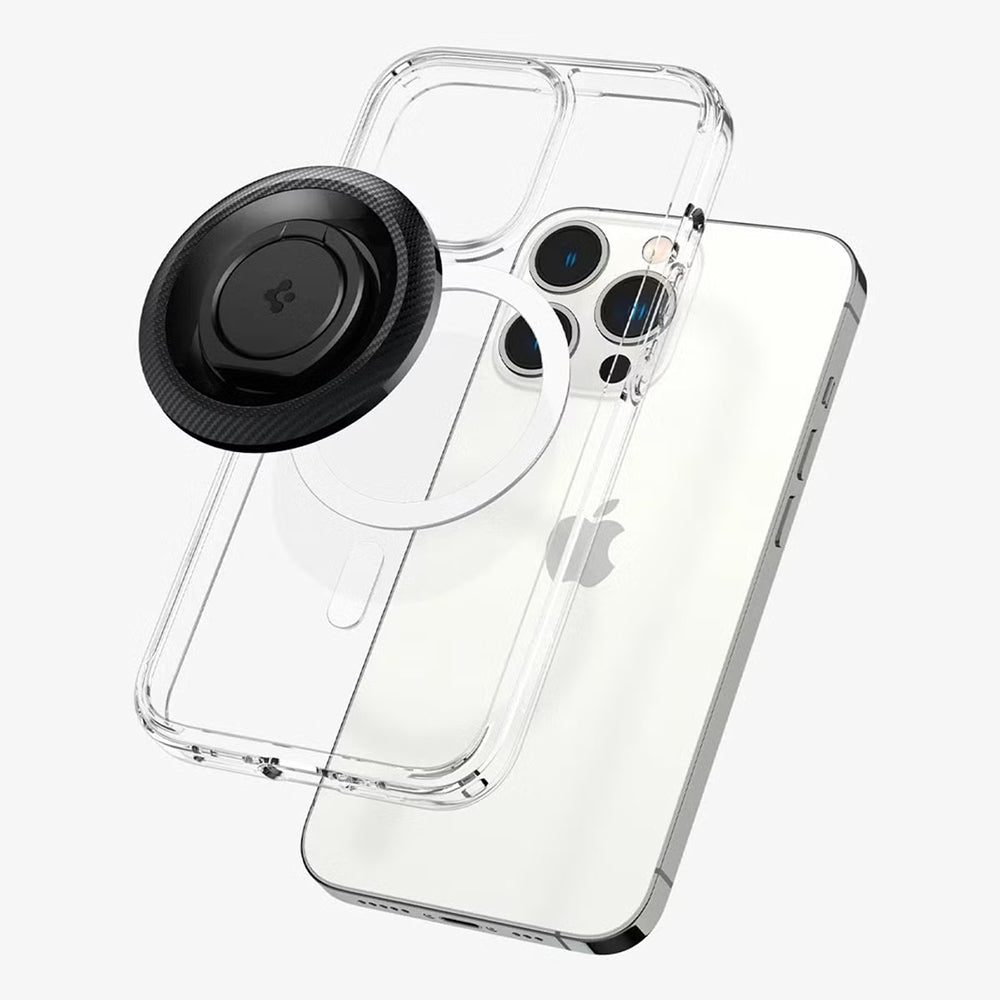Suport Inel Spigen O-Mag OM100 (AMP05505), Magnet Puternic, Rotație 360°, Negru