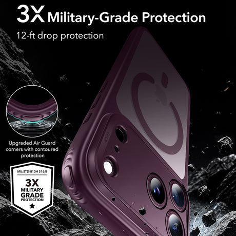Husa de protectie ESR Classic Hybrid HaloLock compatibil cu iPhone 18 Pro, Bordo