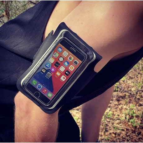 Techsuit Sports Armband (TH10), with Velcro, for Phones, max 6.5", Gri / White