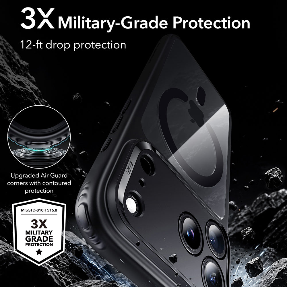 Husa de protectie ESR Classic Hybrid HaloLock compatibil cu iPhone 17 Pro Max / iPhone 18 Pro Max, Negru Transparent