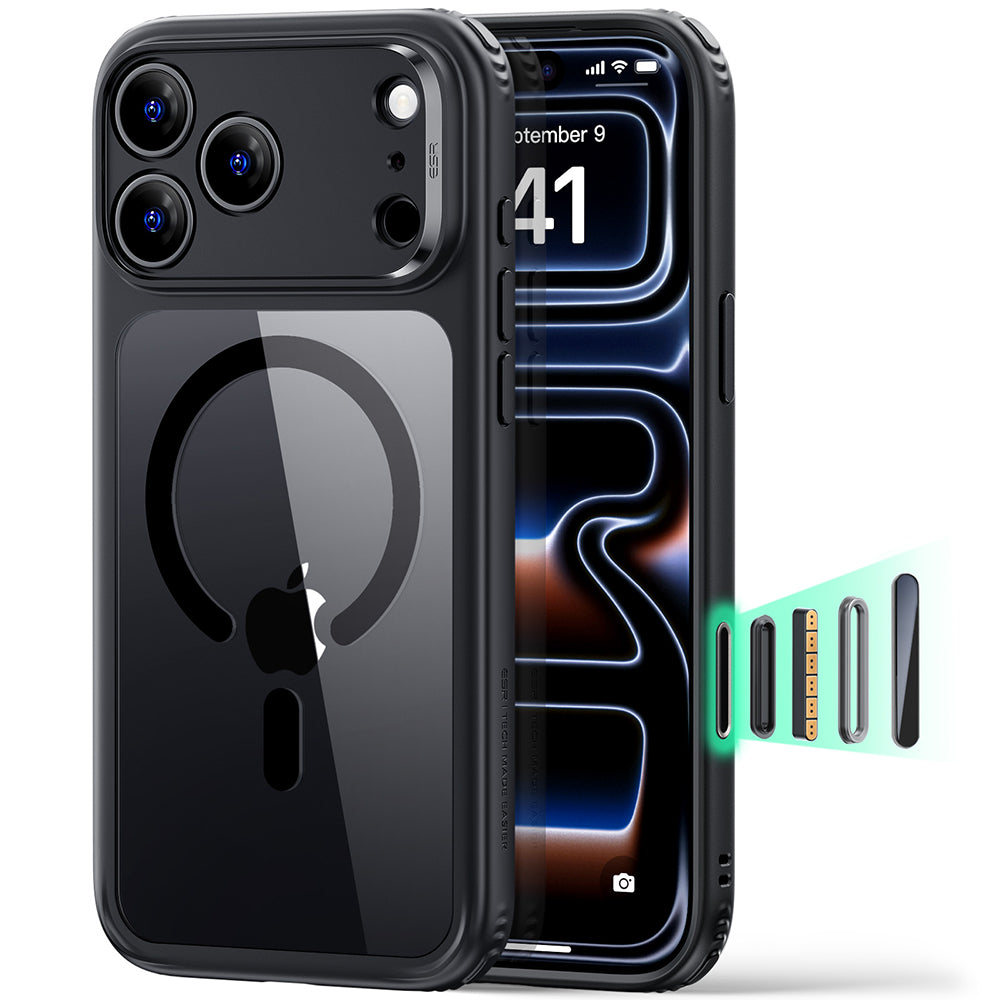 Husa de protectie ESR Classic Hybrid HaloLock compatibil cu iPhone 17 Pro Max / iPhone 18 Pro Max, Negru Transparent