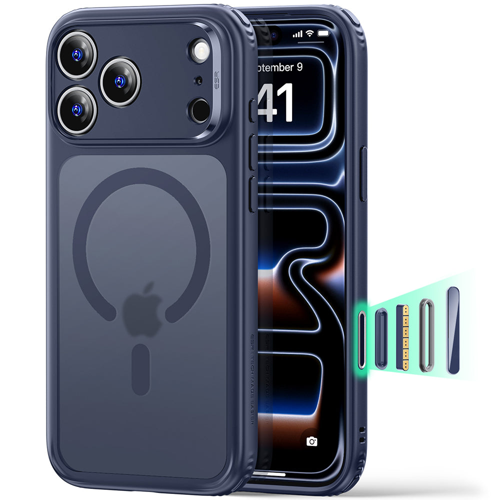 Husa de protectie ESR Classic Hybrid HaloLock compatibil cu iPhone 17 Pro Max / iPhone 18 Pro Max, Albastru