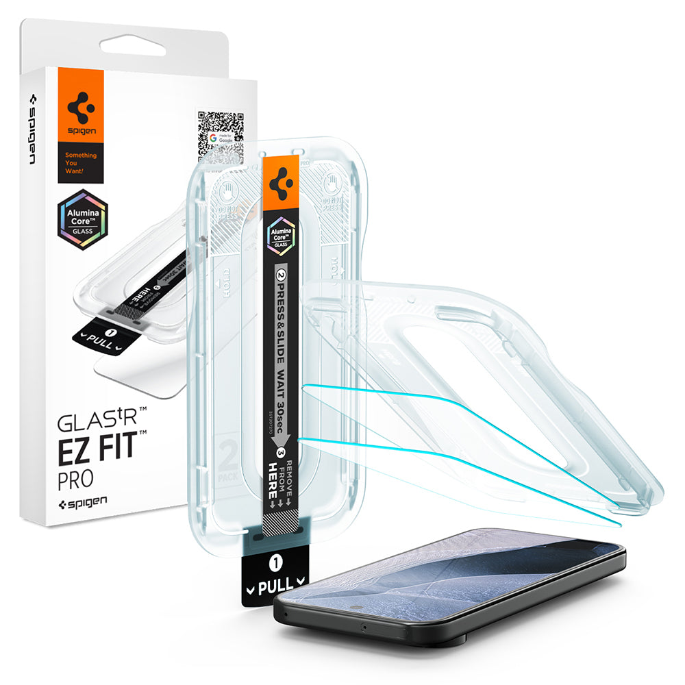 Folie de protectie Spigen Glas.tR EZ-FIT Pro compatibil cu Google Pixel 11 / Pixel 11 Pro, Transparent