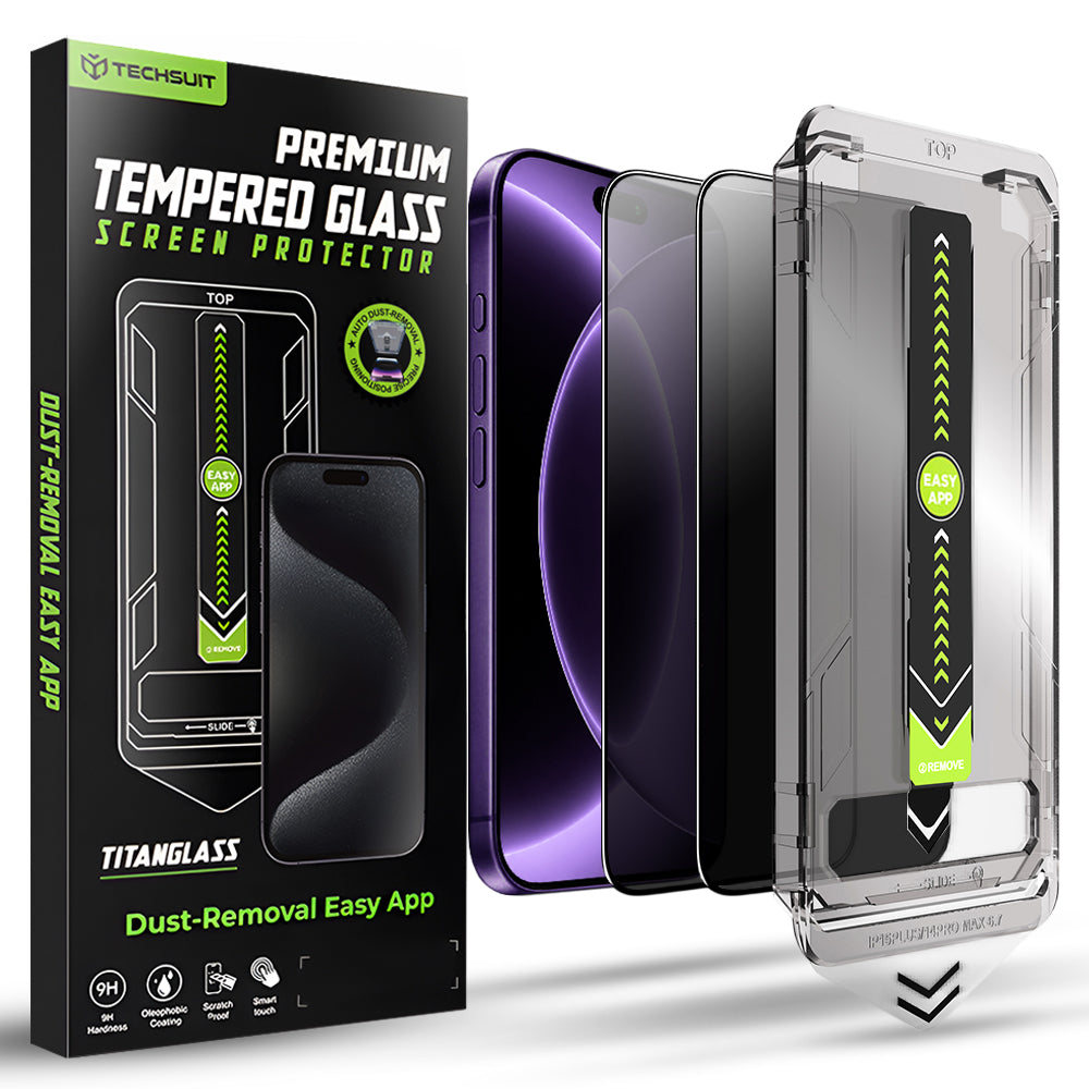 Folie de protectie Techsuit TitanGlass FullCover compatibil cu iPhone 18 Pro, Privacy