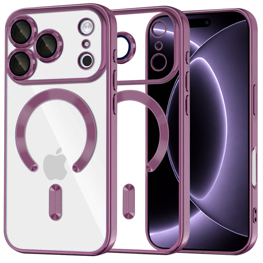 Husa de protectie Techsuit Luxury Crystal MagSafe compatibil cu iPhone 18 Pro / iPhone 17 Pro, Visiniu