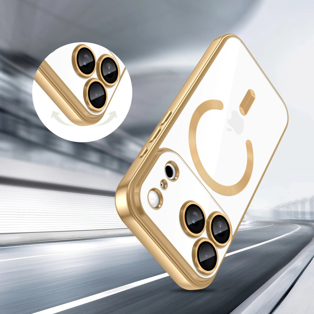 Husa de protectie Techsuit Luxury Crystal MagSafe compatibil cu iPhone 18 Pro / iPhone 17 Pro, Auriu
