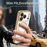 Husa de protectie Techsuit Luxury Crystal MagSafe compatibil cu iPhone 18 Pro / iPhone 17 Pro, Auriu