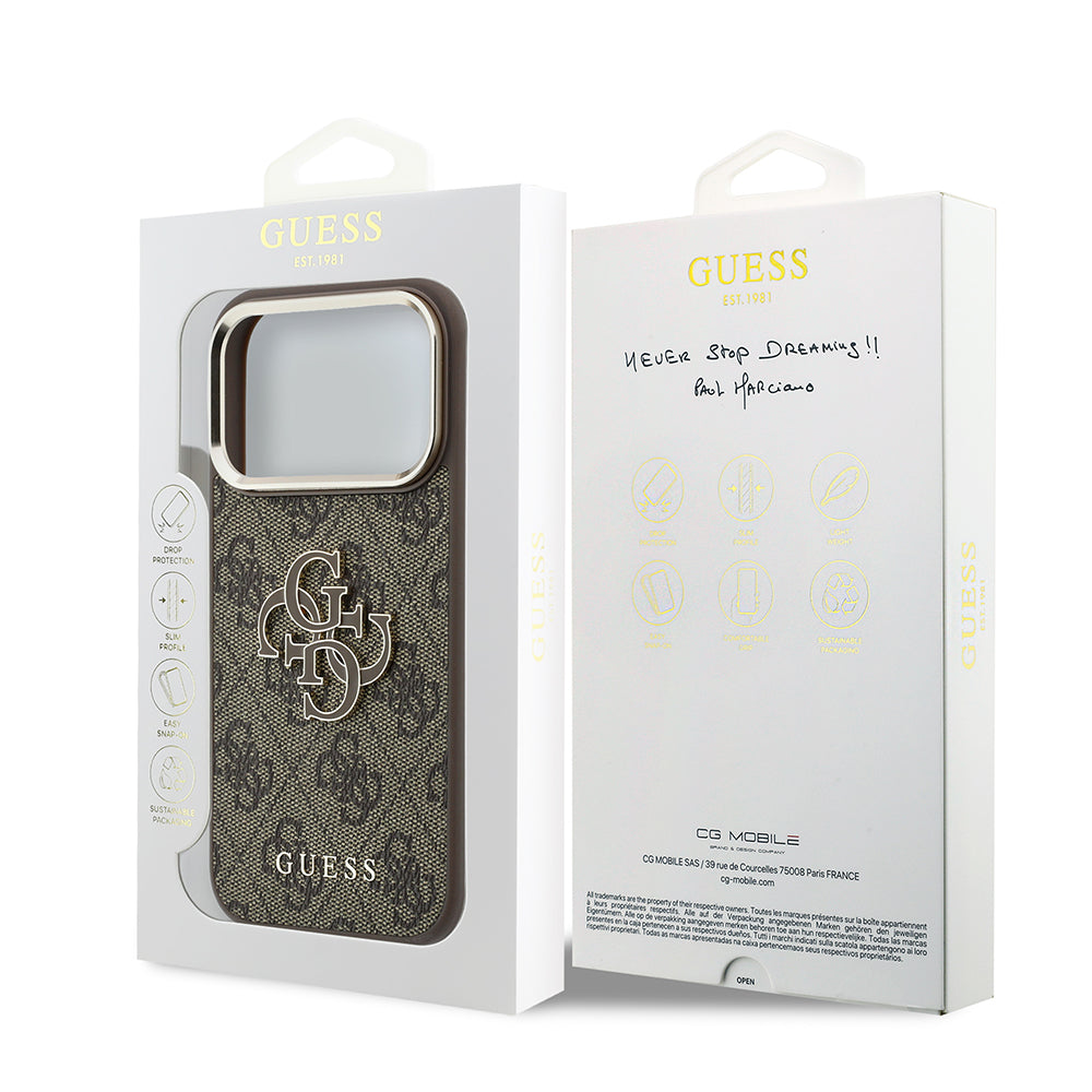Husa de protectie Guess Hardcase 4G compatibil cu iPhone 18 Pro, Maro