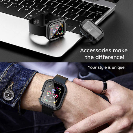 Folie de protectie smartwatch Lito Watch Armor 360 Case + Screen Protector compatibil cu Apple Watch 1 / 2 / 3 (42mm), Albastru