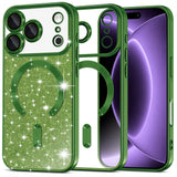 Husa de protectie Techsuit Luxury Glitter MagSafe compatibil cu iPhone 18 Pro / iPhone 17 Pro, Verde