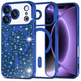 Husa de protectie Techsuit Luxury Glitter MagSafe compatibil cu iPhone 18 Pro / iPhone 17 Pro, Albastru
