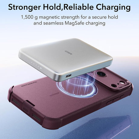 Husa de protectie ESR Cyber Halolock compatibil cu iPhone 18 Pro / iPhone 17 Pro, Bordo