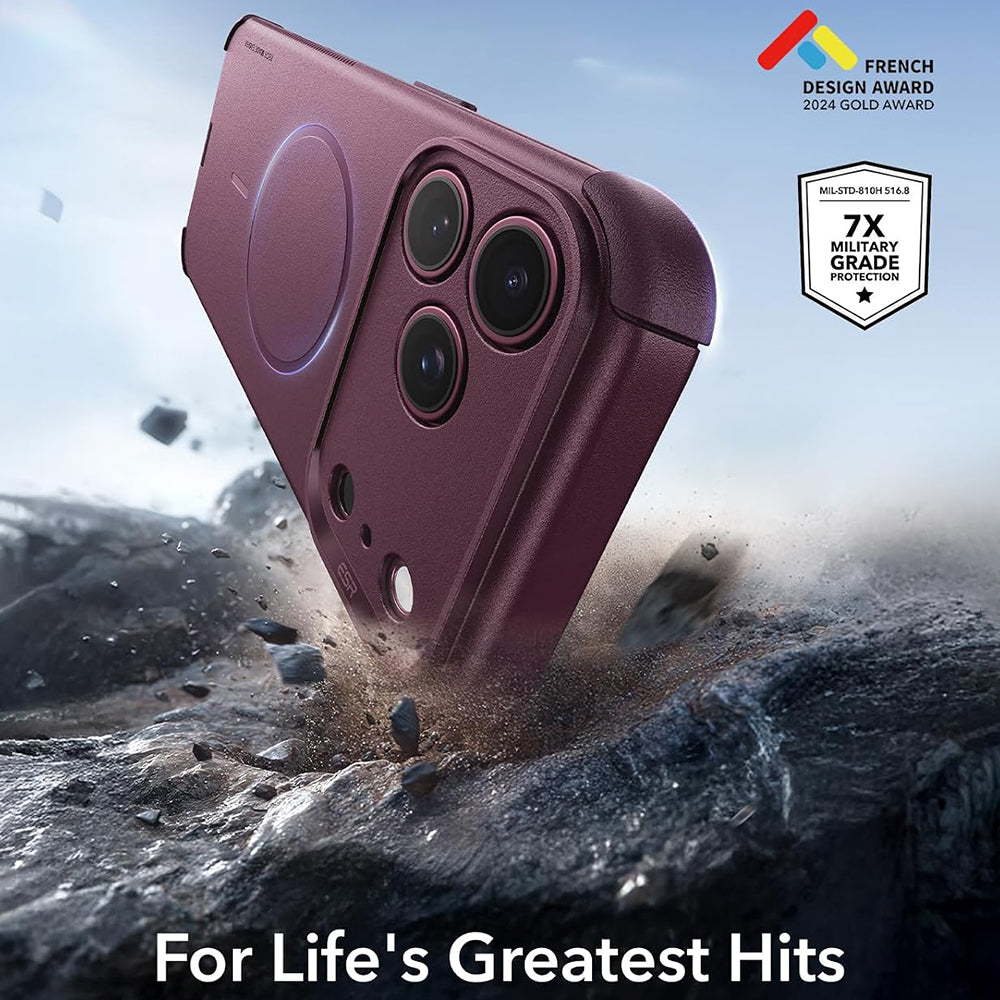 Husa de protectie ESR Cyber Halolock compatibil cu iPhone 18 Pro / iPhone 17 Pro, Bordo