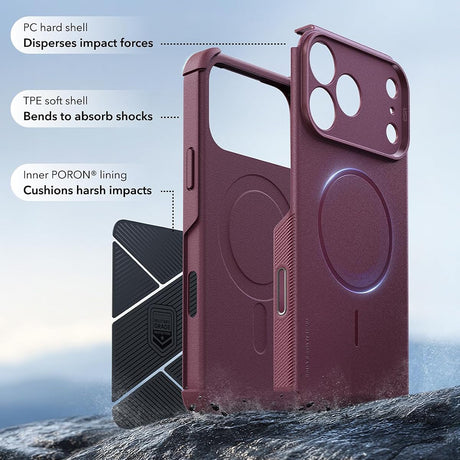 Husa de protectie ESR Cyber Halolock compatibil cu iPhone 18 Pro / iPhone 17 Pro, Bordo