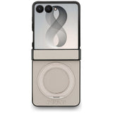 Husa de protectie Guess Ring Stand compatibil cu Samsung Galaxy Z Flip8, Bej
