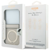 Husa de protectie Guess Ring Stand compatibil cu Samsung Galaxy Z Flip8, Bej