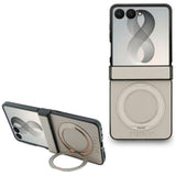 Husa de protectie Guess Ring Stand compatibil cu Samsung Galaxy Z Flip8, Bej