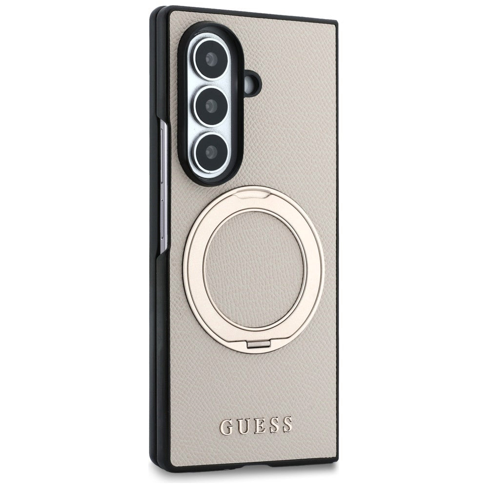 Husa de protectie Guess Ring Stand compatibil cu Samsung Galaxy Z Fold8 Ultra, Bej
