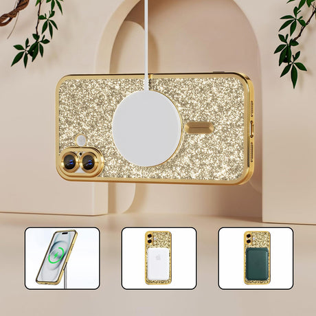 Husa de protectie Techsuit Luxury Glitter MagSafe compatibil cu iPhone 18 Pro / iPhone 17 Pro, Verde
