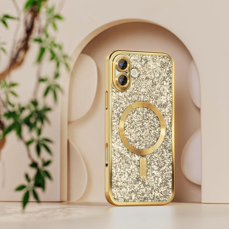 Husa de protectie Techsuit Luxury Glitter MagSafe compatibil cu iPhone 18 Pro Max / iPhone 17 Pro Max, Auriu