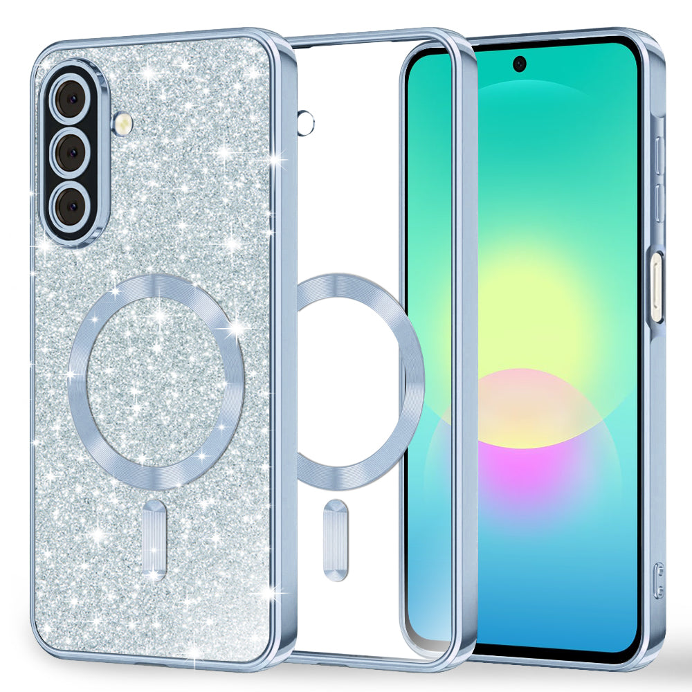 Husa de protectie Techsuit Luxury Glitter MagSafe compatibil cu Samsung Galaxy A27 5G, Albastru