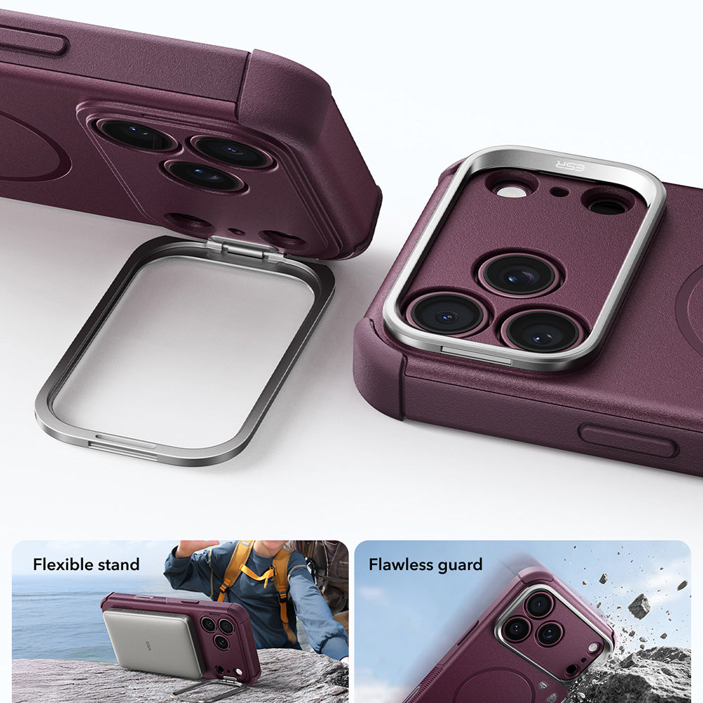 Husa de protectie ESR Cyber Armor compatibil cu iPhone 17 Pro Max / iPhone 18 Pro Max, Bordo