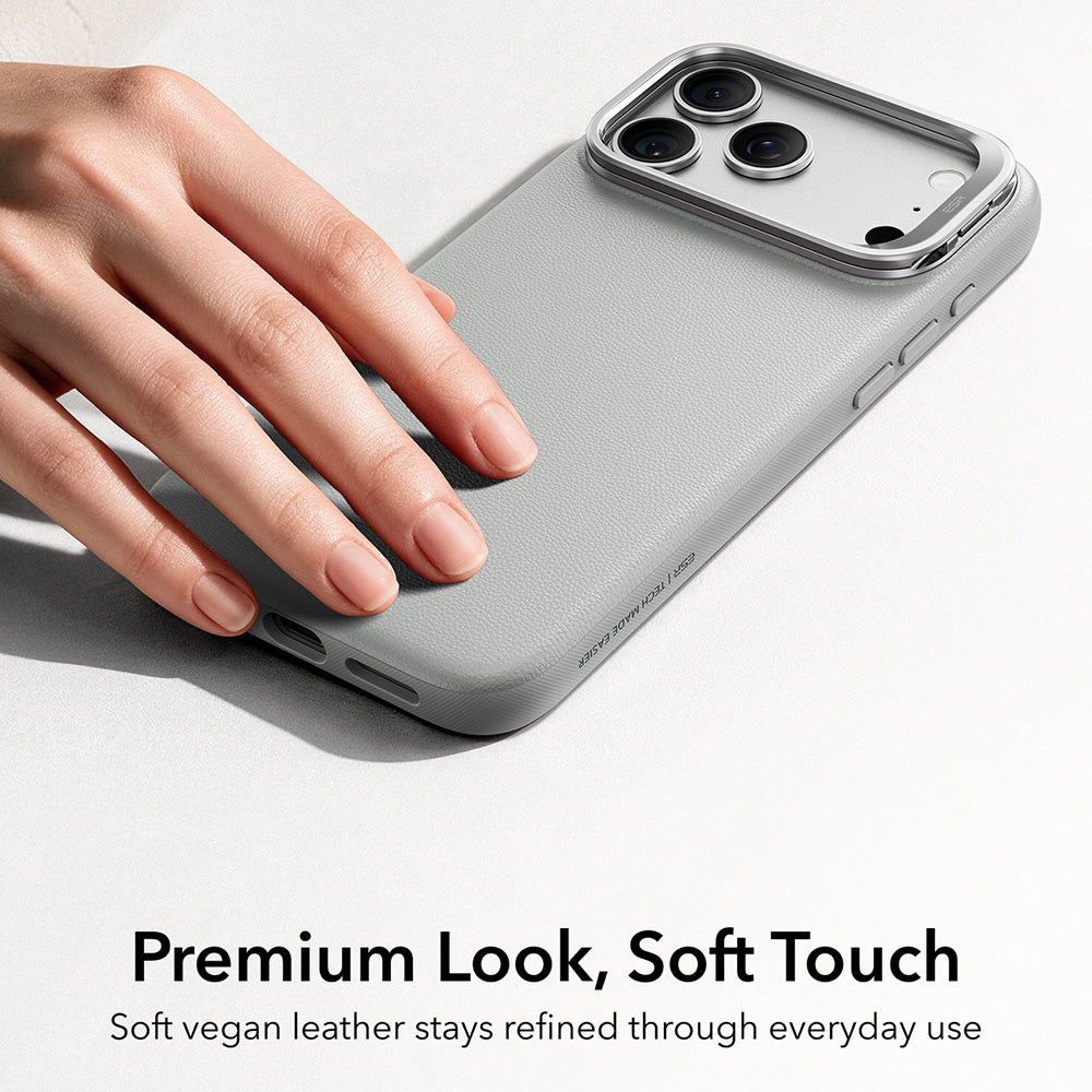 Husa de protectie ESR Atelier Magnetic Kickstand compatibil cu iPhone 17 Pro / iPhone 18 Pro, Gri