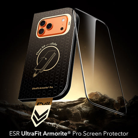 Folie de protectie ESR Armorite Pro UltraFit compatibil cu iPhone 17 Pro / iPhone 18 Pro, Negru