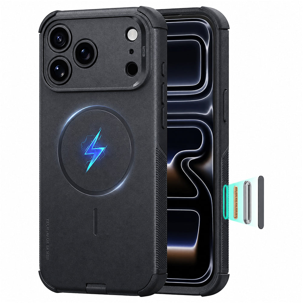 Husa de protectie ESR Cyber Halolock compatibil cu iPhone 17 Pro / iPhone 18 Pro, Negru