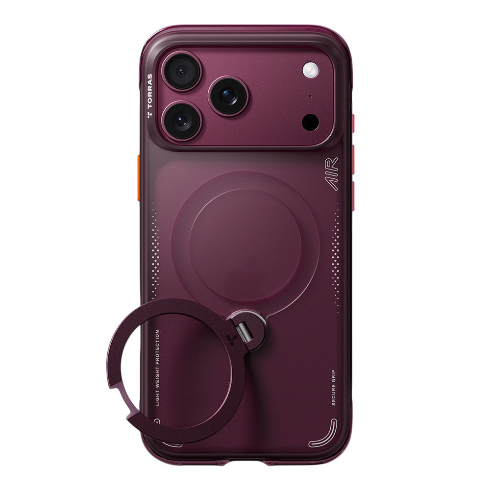Husa de protectie Torras Ostand Q3 Air Series compatibil cu iPhone 18 Pro / iPhone 17 Pro, Mov