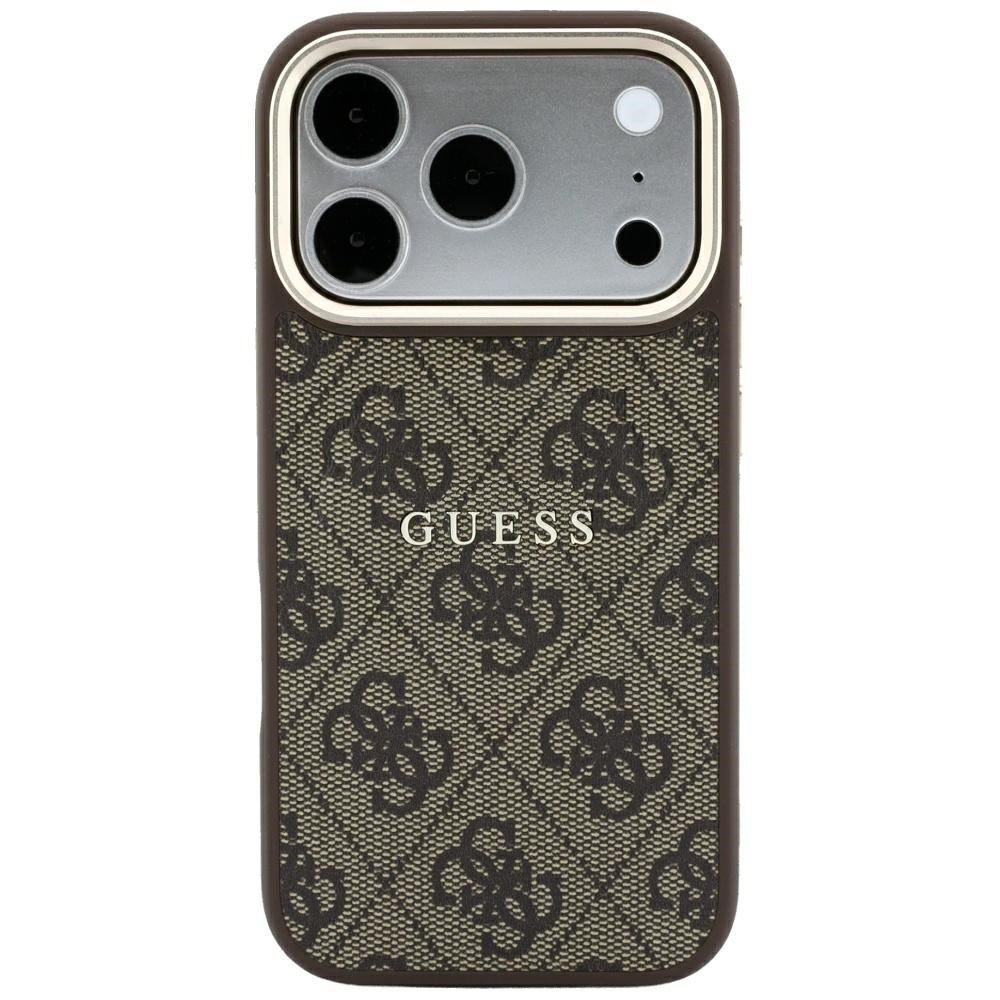 Husa de protectie Guess 4G Embossed Classic compatibil cu iPhone 18 Pro Max / iPhone 17 Pro Max, Maro