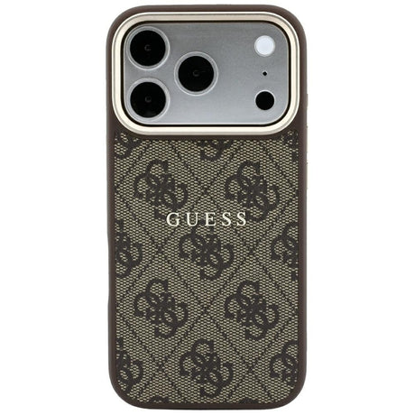 Husa de protectie Guess 4G Embossed Classic compatibil cu iPhone 18 Pro Max / iPhone 17 Pro Max, Maro
