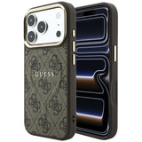 Husa de protectie Guess 4G Embossed Classic compatibil cu iPhone 18 Pro Max / iPhone 17 Pro Max, Maro