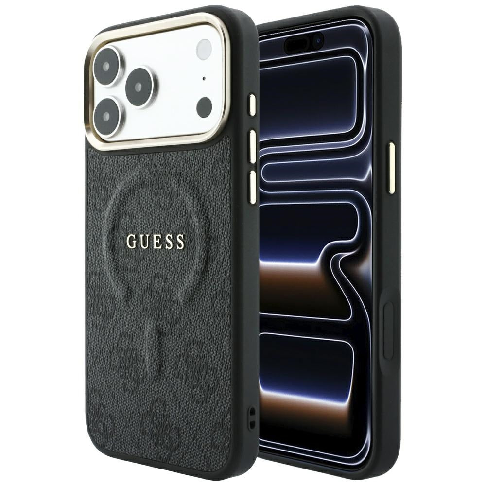 Husa de protectie Guess 4G Embossed Classic compatibil cu iPhone 18 Pro / iPhone 17 Pro, Negru
