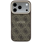 Husa de protectie Guess 4G Embossed Classic compatibil cu iPhone 18 Pro / iPhone 17 Pro, Maro