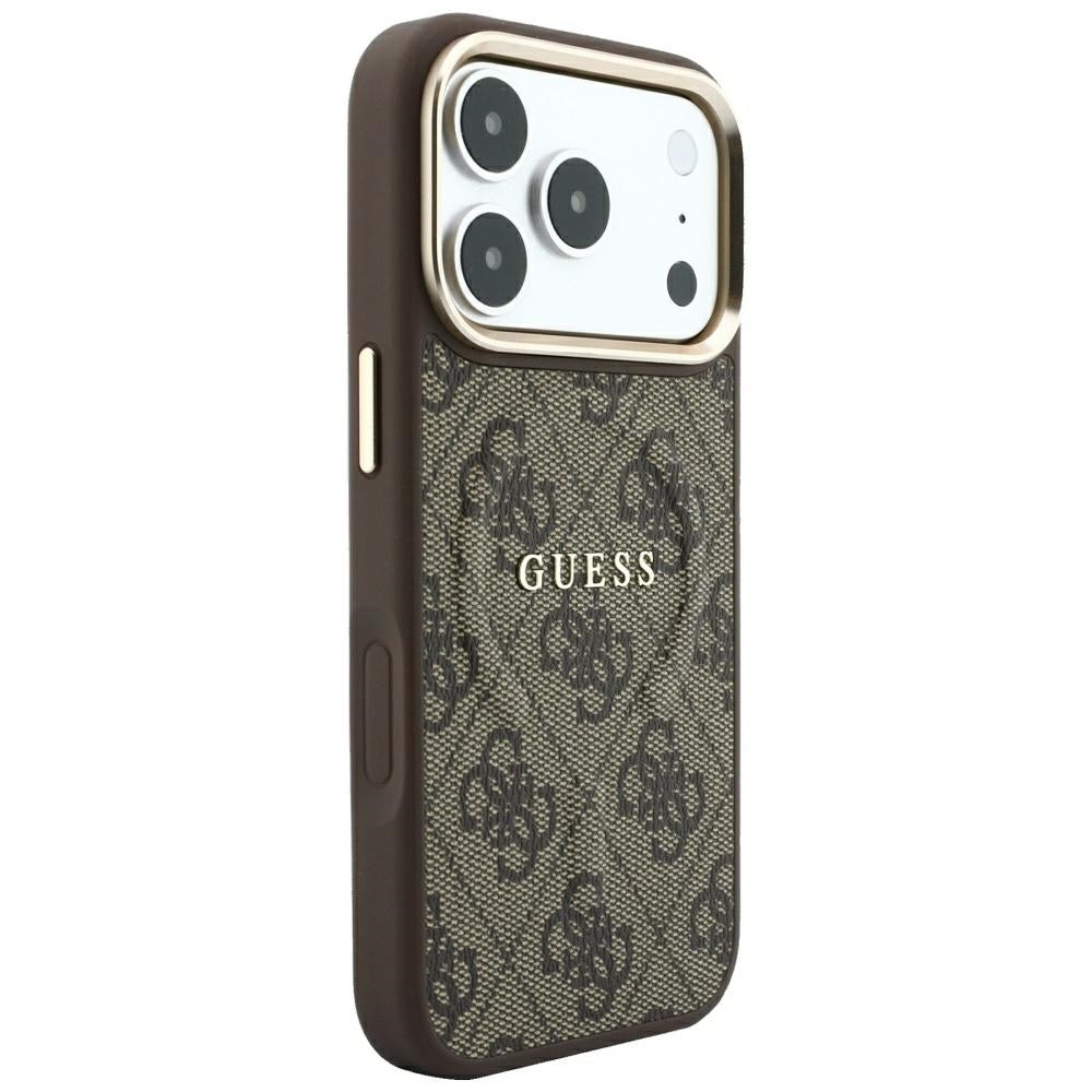 Husa de protectie Guess 4G Embossed Classic compatibil cu iPhone 18 Pro / iPhone 17 Pro, Maro